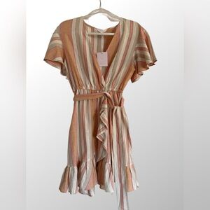 Lauren Conrad Spring Dress Boho Neutral Striped